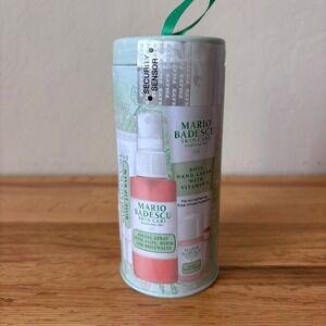 Mario Badescu Winter Glow Essentials Set Rose Spray Hand Cream Lip‎ Balm New
